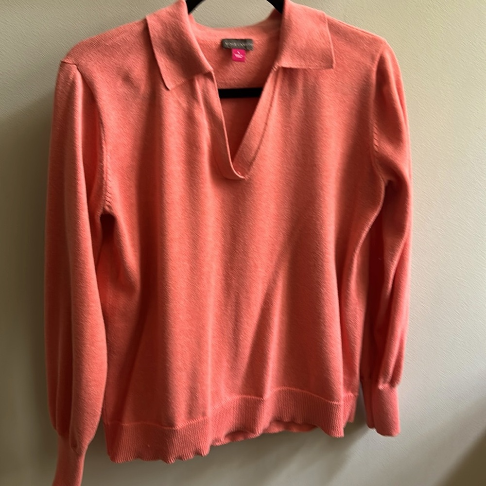 Vince Camuto cotton collared sweater, size S,